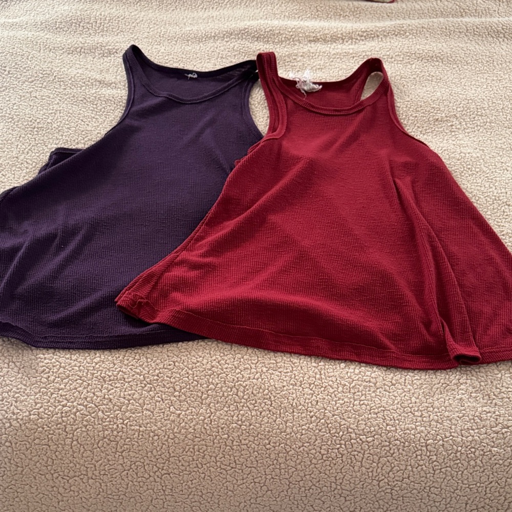 Free People Purple and Red Tank Tops
